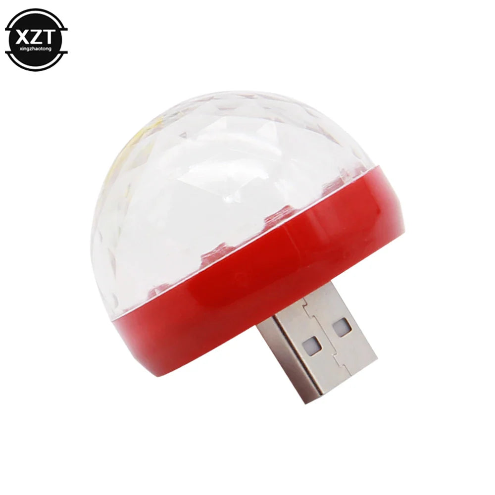 Mini USB RGB Car Atmosphere Light | Music Sync DJ Disco Lamp for Car Home Party