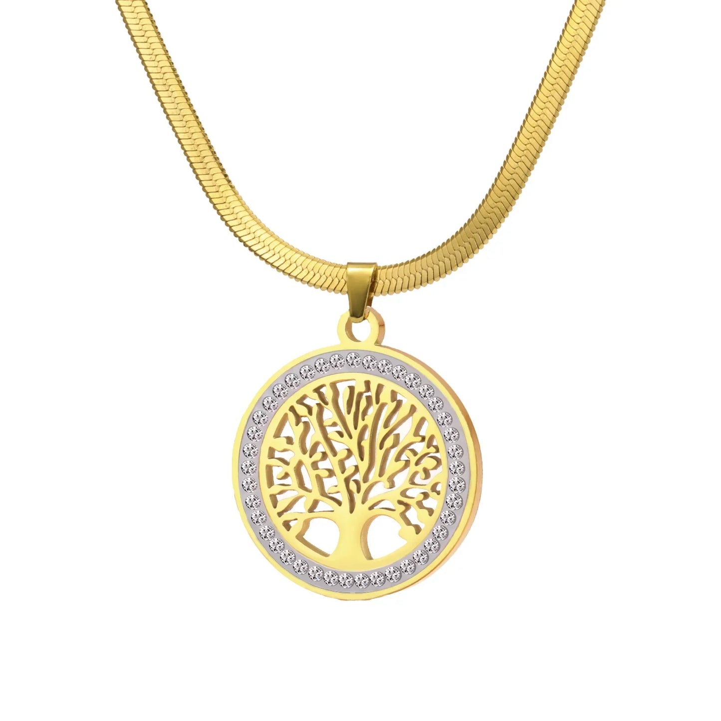 Tree of Life Pendant Necklace | Stainless Steel Family Tree Jewelry for Men and Women