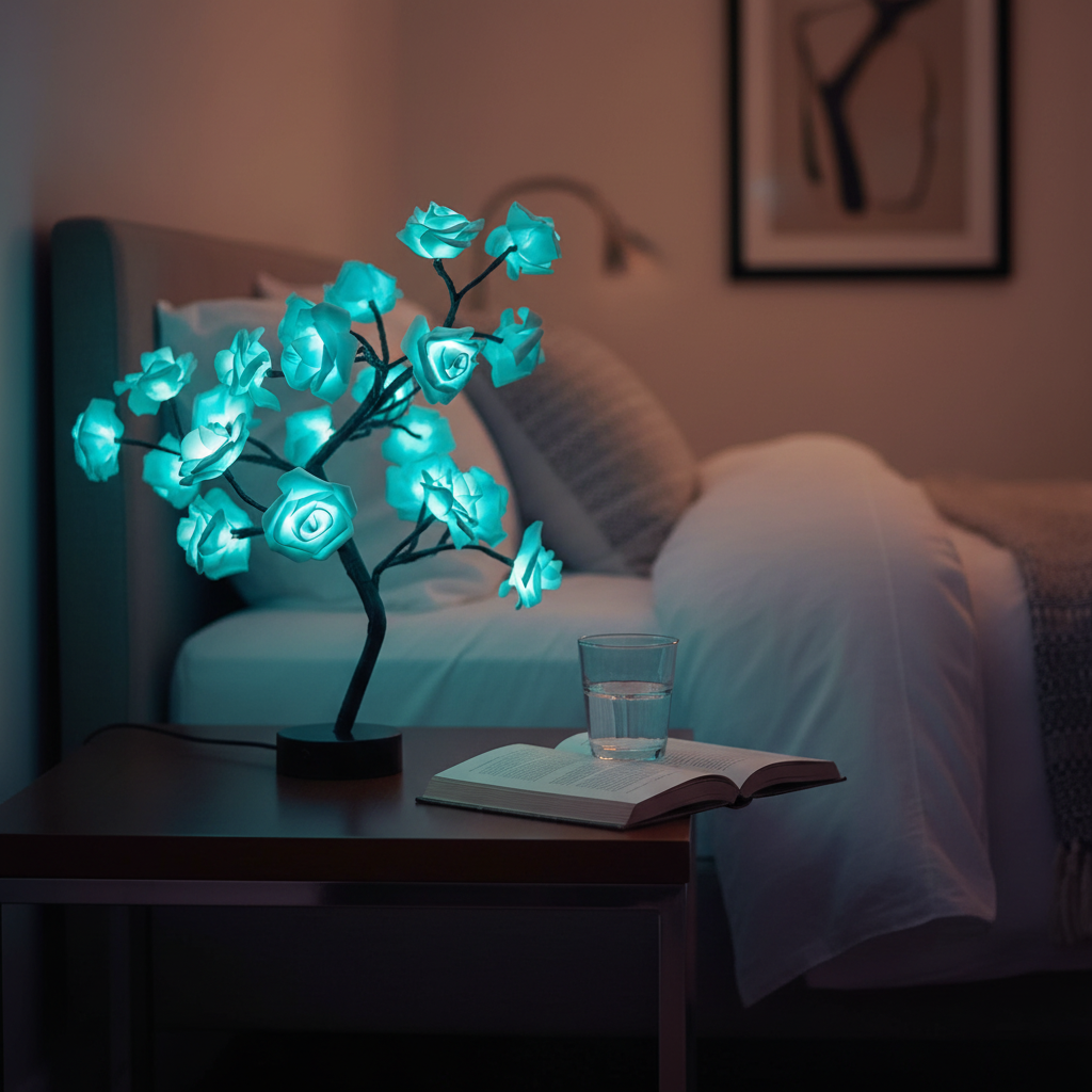 LED Rose Lamp Romantic Light Up Flower Night Light Valentine Gift