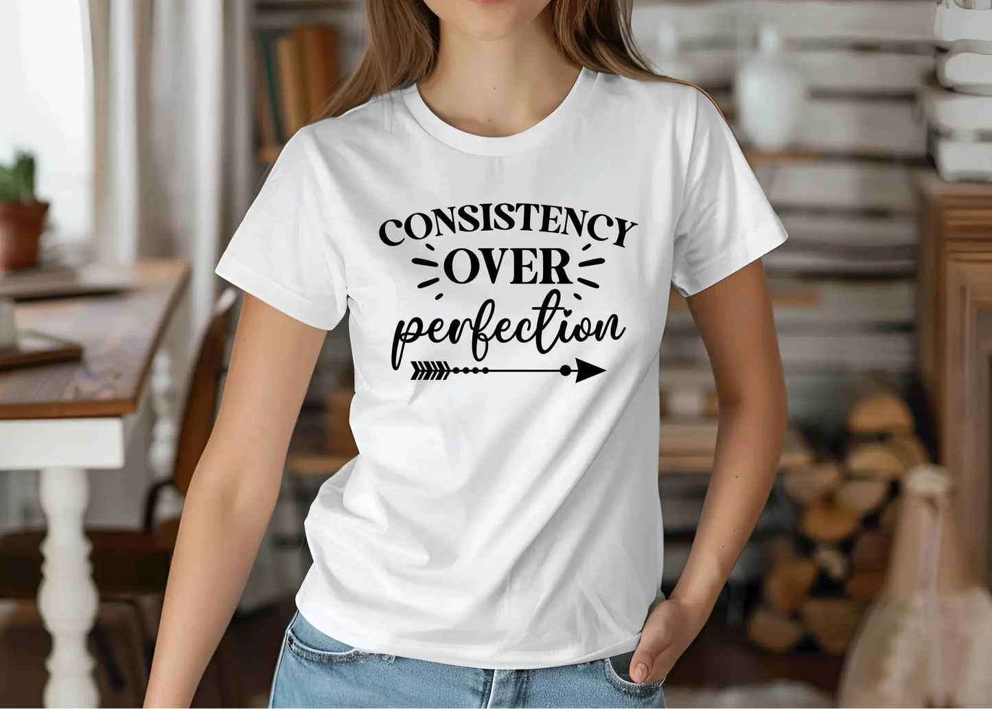 Consistency Over Perfection Motivational T-Shirt