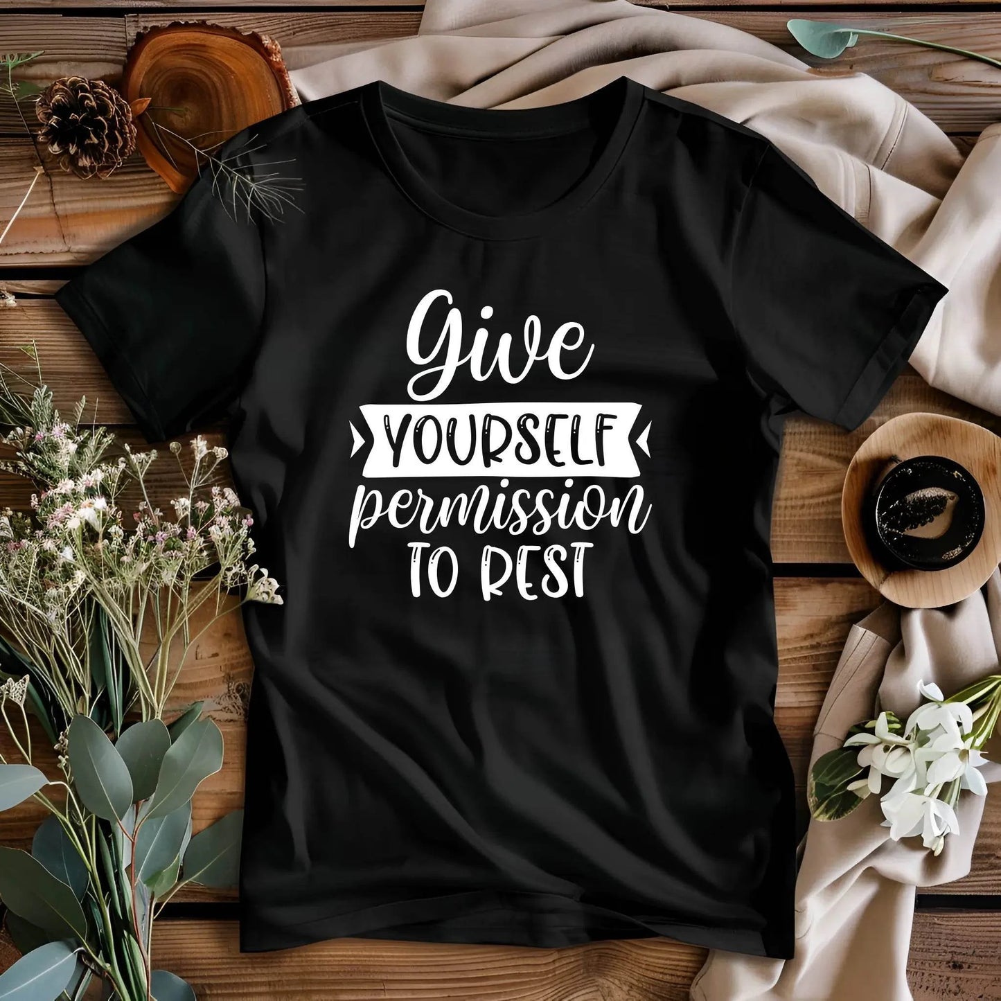 T-shirt de motivation « Donnez-vous la permission de vous reposer »