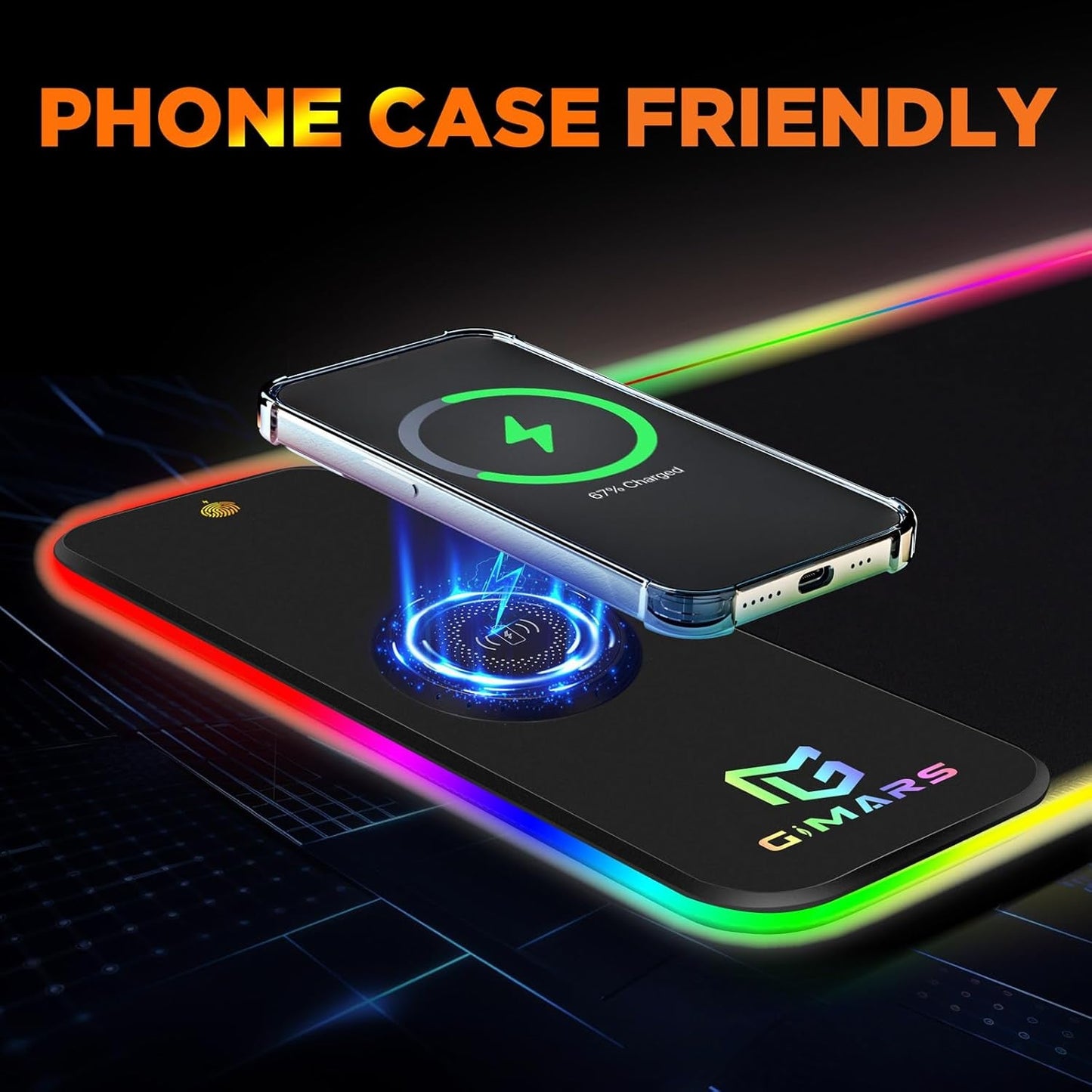 XXL RGB Gaming Mouse Pad — 15W Qi Wireless Charging | 10 Lighting Modes