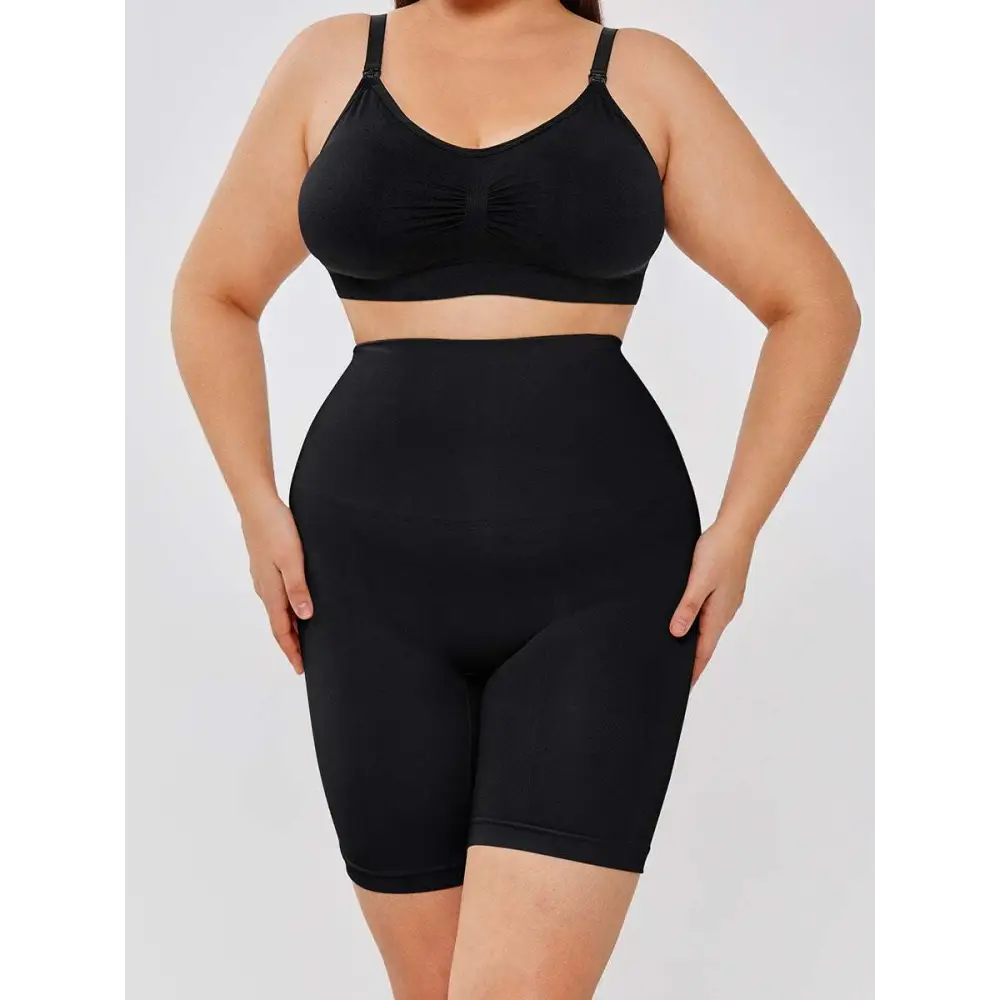 Black Casual Slim Leggings Shapewear Set