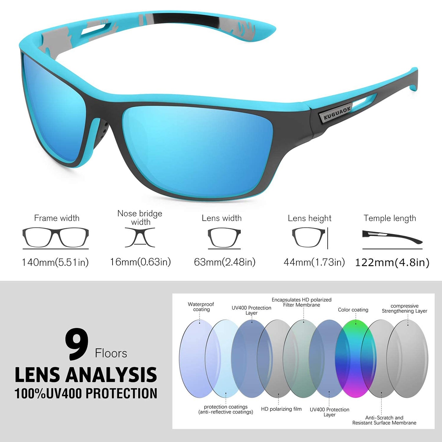 Photochromic Polarized Sunglasses UV400 Protection Anti-Glare Outdoor Sports
