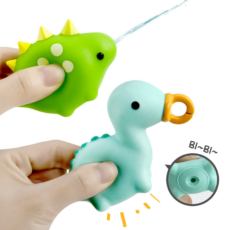 Juguete de baño de dinosaurio para pescar, juguete de pesca que puede rociar agua, red de pesca con sonido al apretar