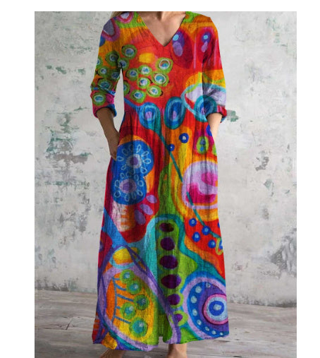 Robe ample à imprimé tendance pour femme