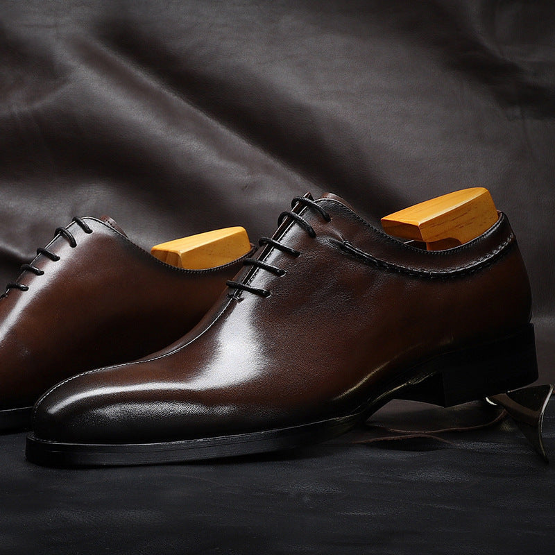 Versión Coreana De Zapatos De Boda Formales De Negocios Para Hombres Zapatos Modernos Británicos Con Cordones Y Puntera Puntiaguda Zapatos De Cuero Para Hombres