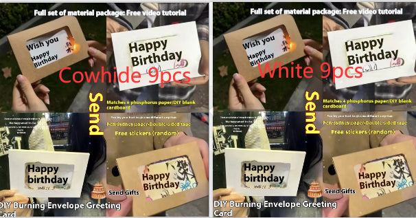 Material de cartuchos para sobre de felicitación de cumpleaños DIY hechos a mano