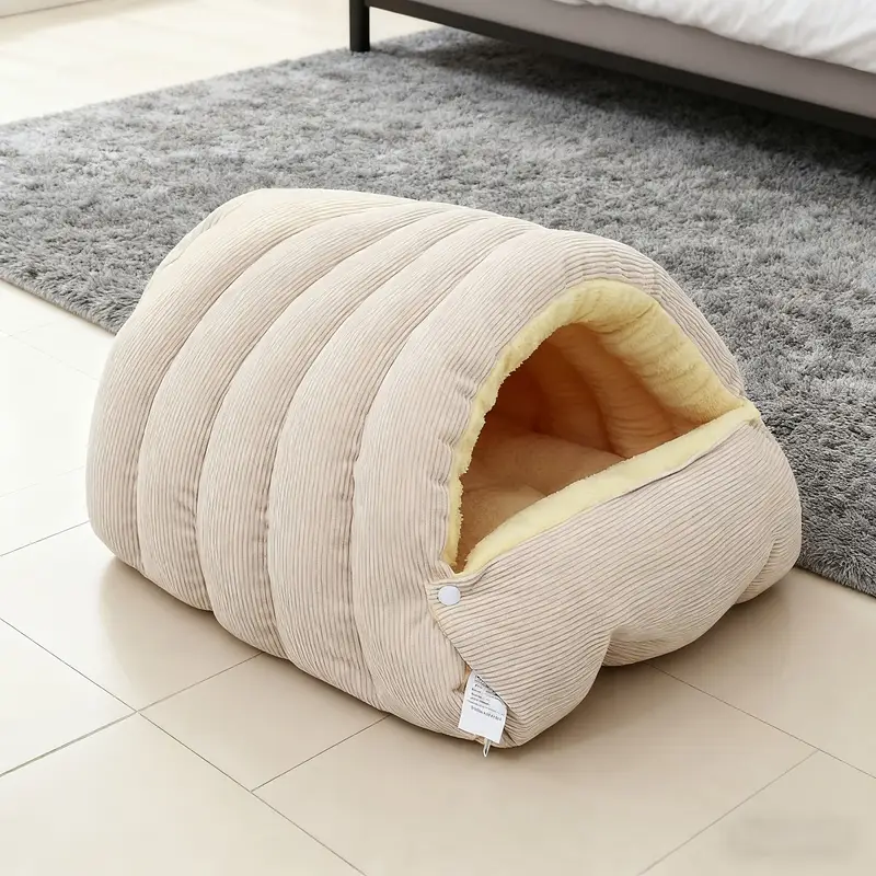 Nid Douillet Hiver pour Animaux de Compagnie, Quatre Saisons, Lit Caverne Moelleux pour Chats et Petits Chiens