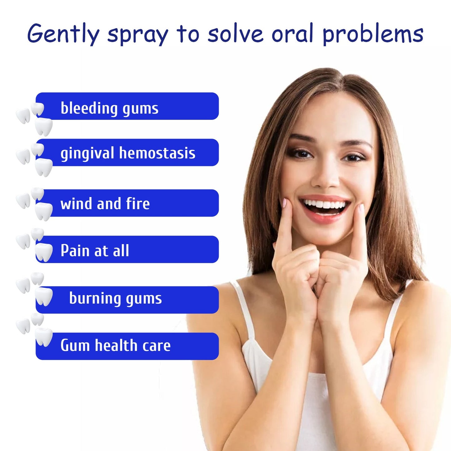 Spray para el dolor de la inflamación de las encías, simple y creativo