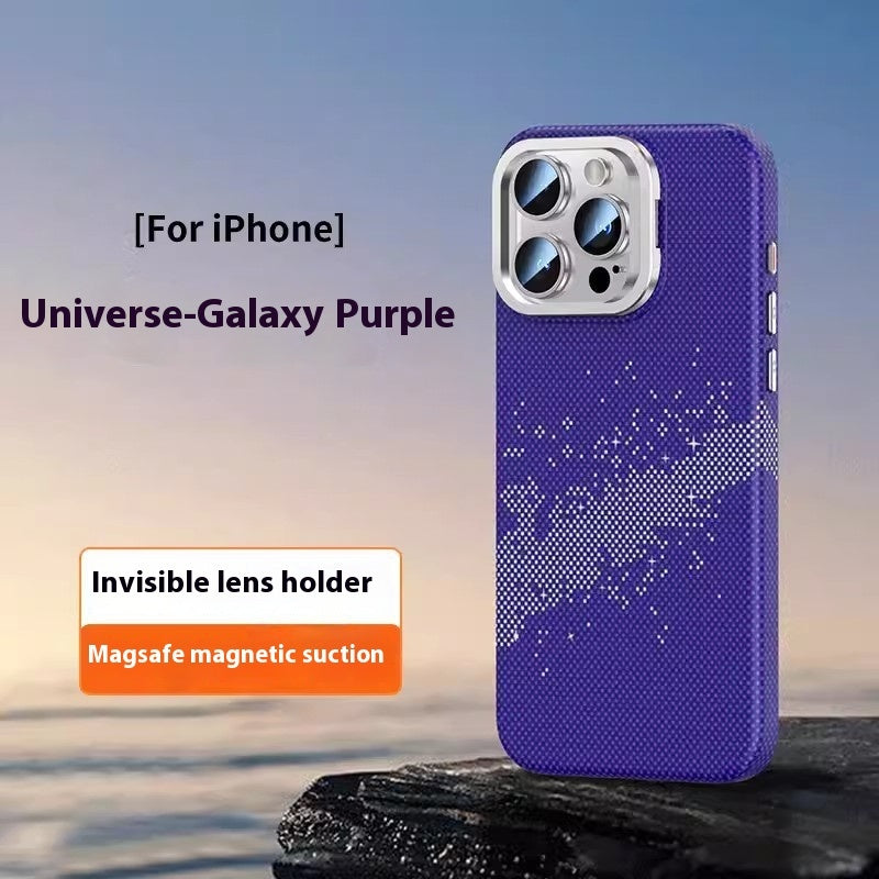 Carbon Fiber Kevlar Magnetic iPhone 15 & 16 Case – Frosted MagSafe-Compatible with Kickstand