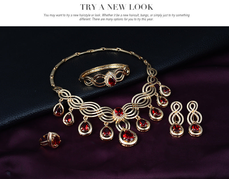 Set Jewelry Gems Necklace