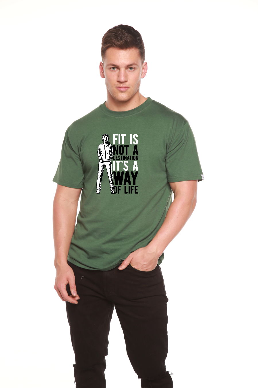 Le sport n'est pas une destination - T-shirt graphique à manches courtes en bambou/coton bio pour homme