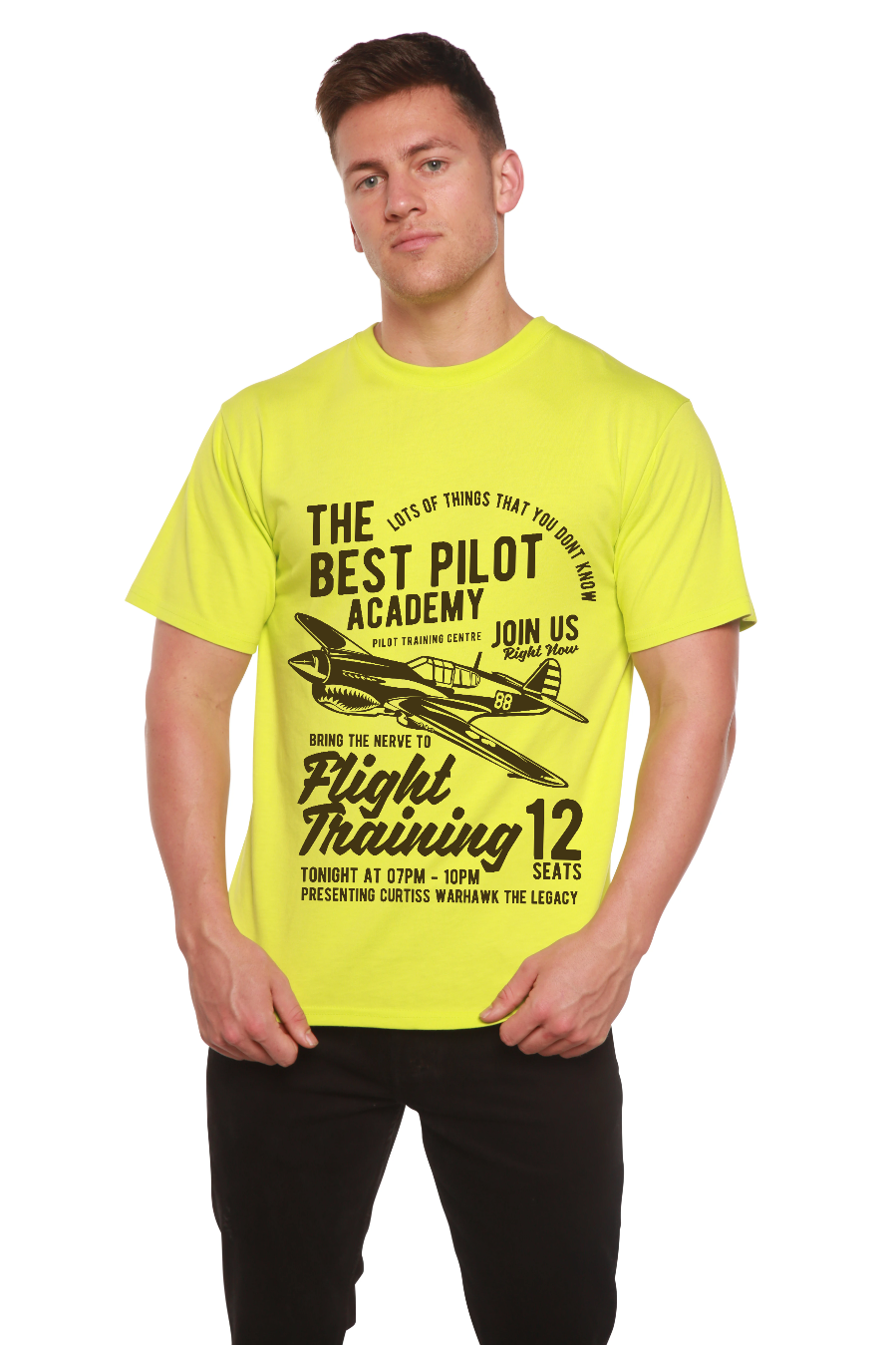 T-shirt à manches courtes en viscose de bambou/coton biologique Flight Training pour homme