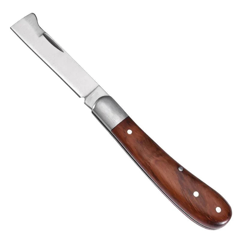 Folding Grafting Garden Knife | Professional Pruning Tool with Wooden Handle