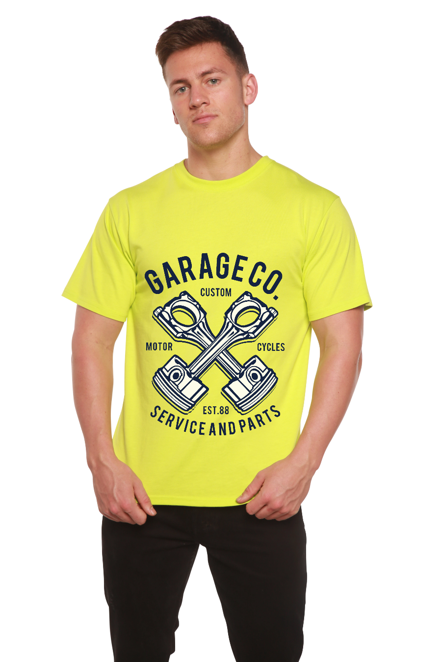 Camiseta Gráfica de Manga Corta para Hombre de Viscosa de Bambú y Algodón Orgánico Garage Co