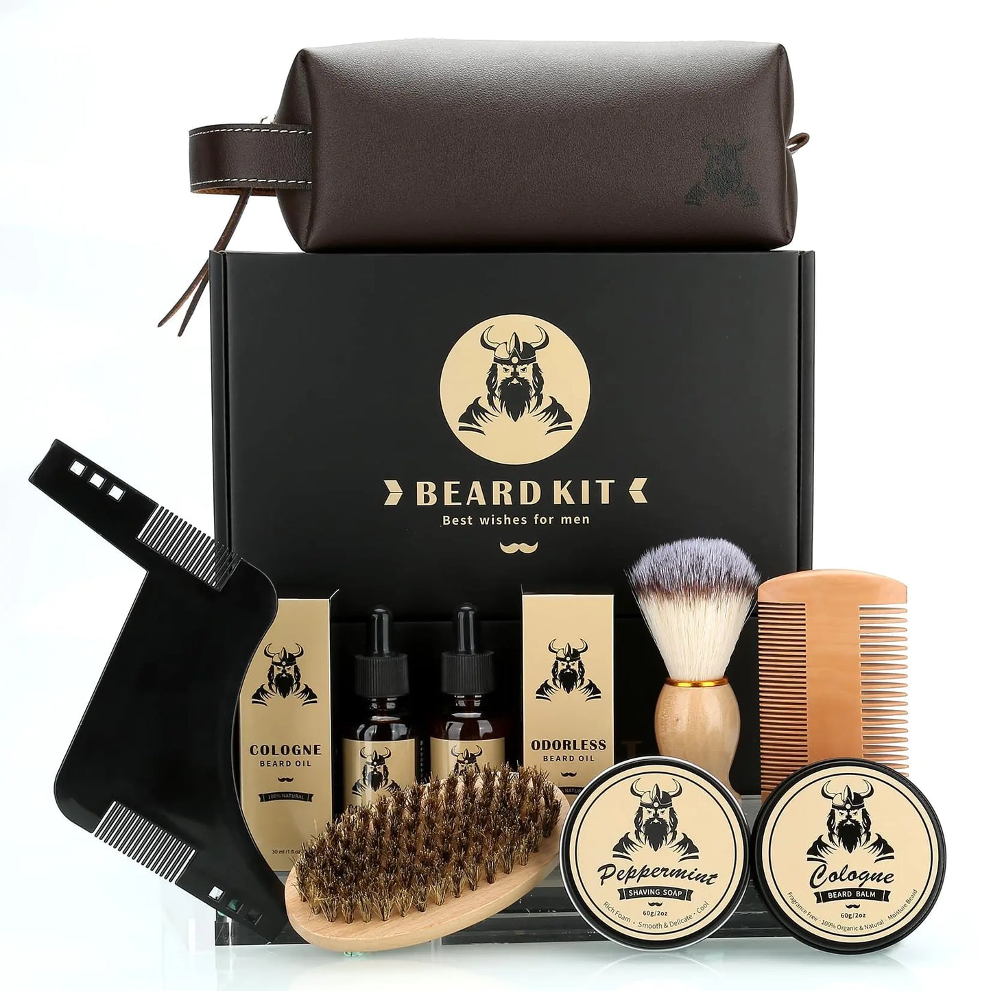 9-Piece Beard Grooming Kit – Complete Care Set