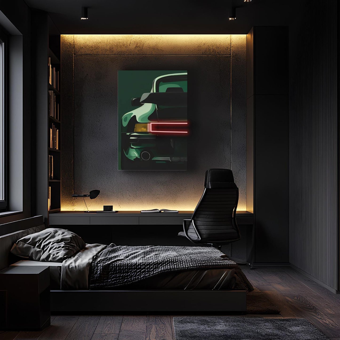 Letrero de neón para coche, arte de pared iluminado para coche, decoración de pared LED para coche, letrero LED para coche, letrero luminoso para coche, letrero de neón para garaje, arte de pintura de neón para hombre