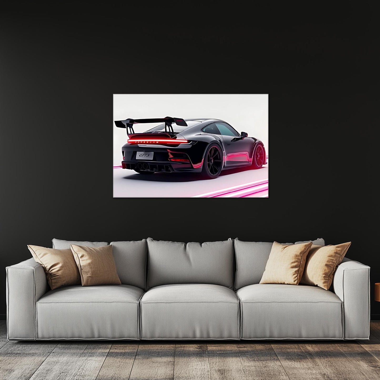 Race Car Neon Wall Art - UV Printed LED Plexiglass Sign for Garage, Man Cave & Track Lovers - Adjustable Light and Free Shipping