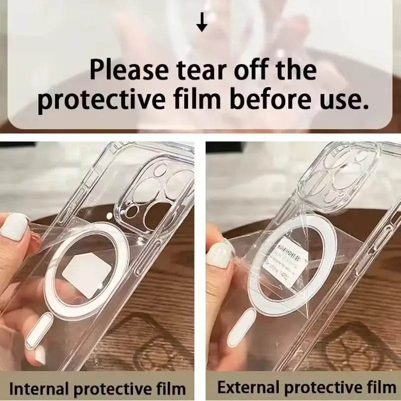 Crystal Clear Magnetic Case for iPhone 17 Air, 17 Pro, 17 Pro Max – Shockproof MagSafe Wireless Charging Cover