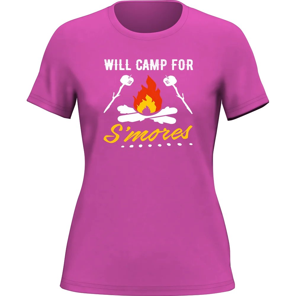 T-shirt Femme / T-shirt ajusté "Prête à camper pour des S'mores"