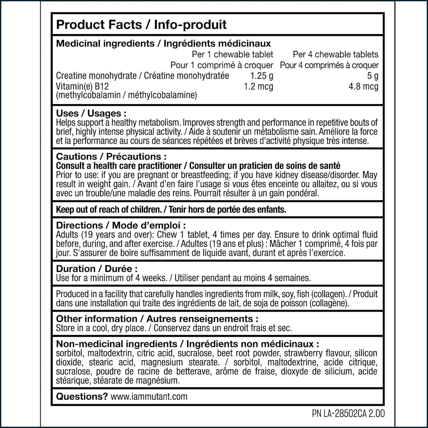 Mutant Creatine Bytz, 80 Chewable Tablets
