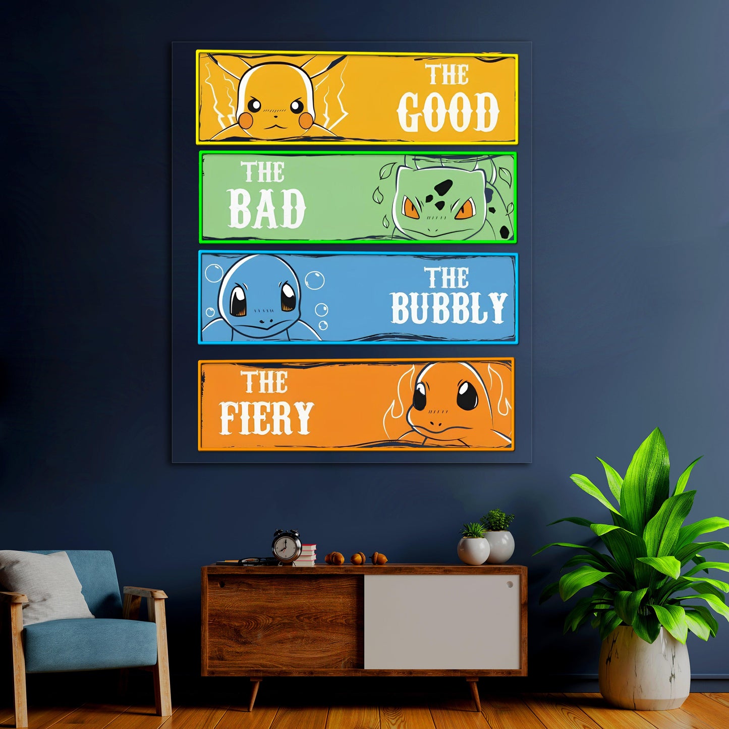 Enseigne néon Pikachu, Néon imprimé UV, Décoration murale Pokémon, Enseigne néon imprimée UV