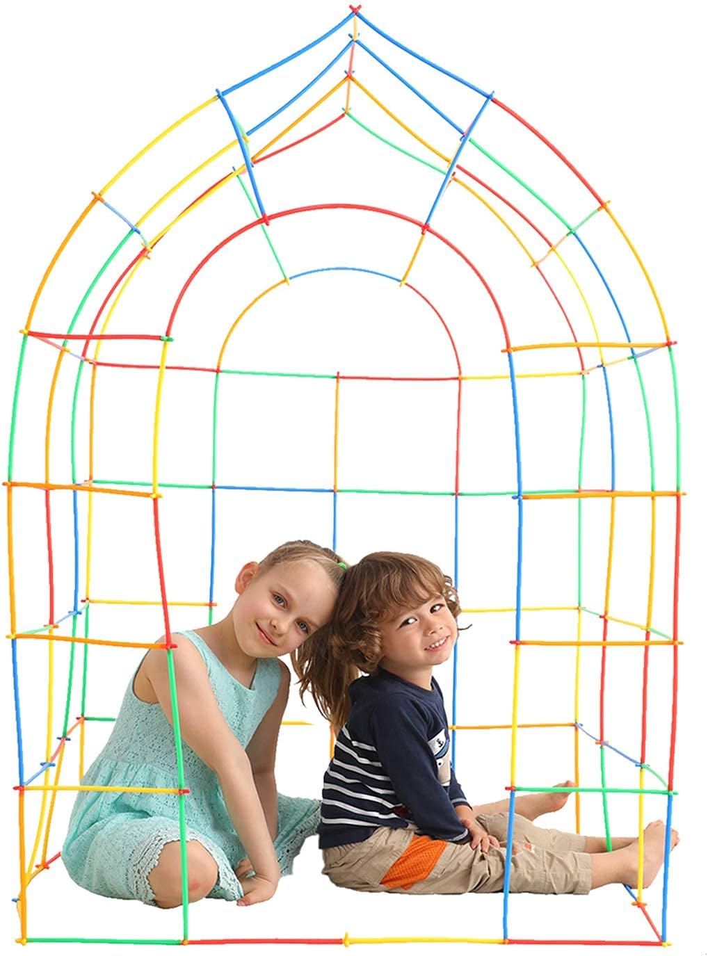 Jouets de construction STEM 4D avec pailles