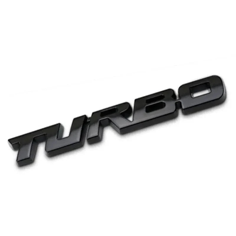 Turbocharged Metal Alloy 3D Car Sticker Badge | Sporty Decorative Car Emblem