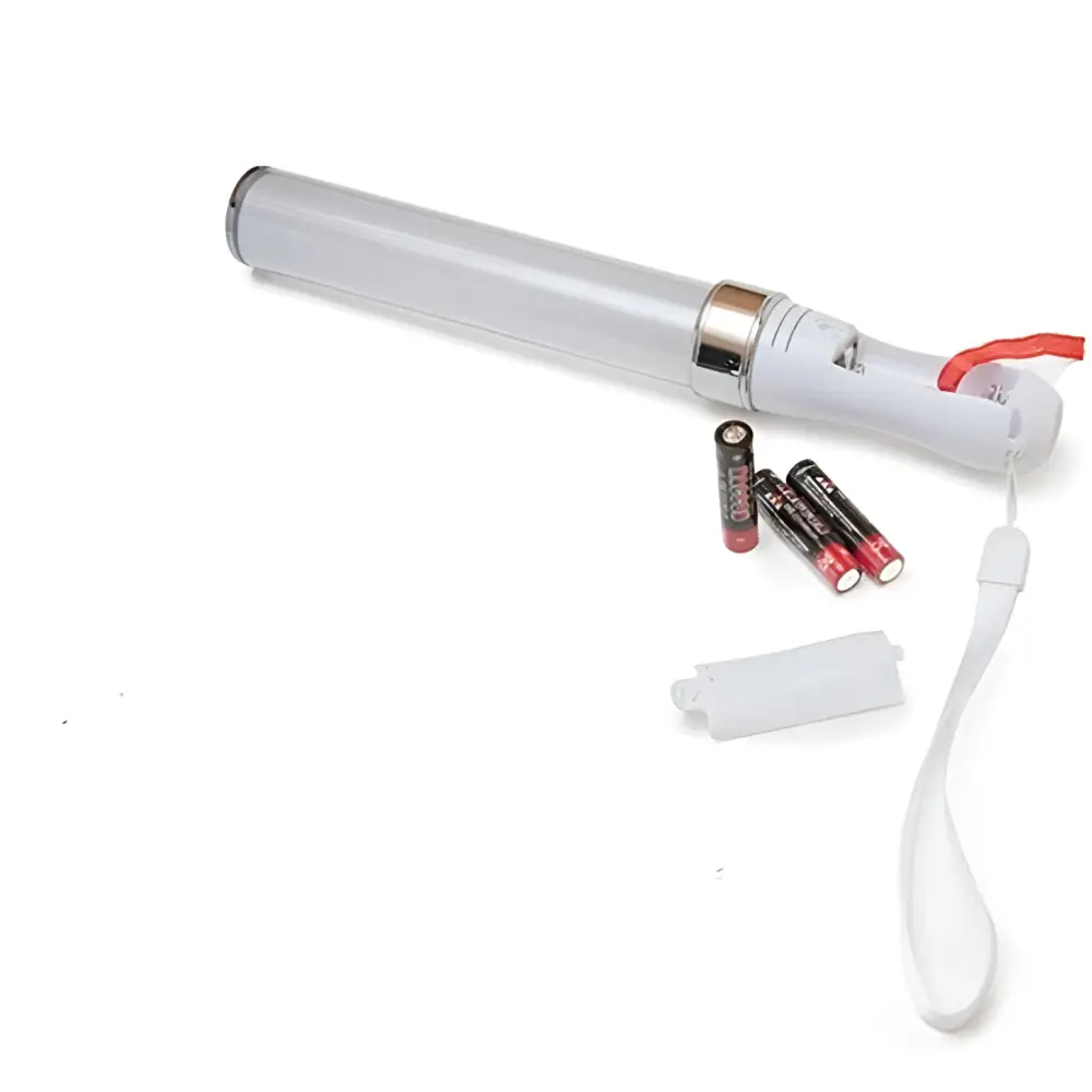 Dos varitas luminosas LED blancas con correas para la muñeca