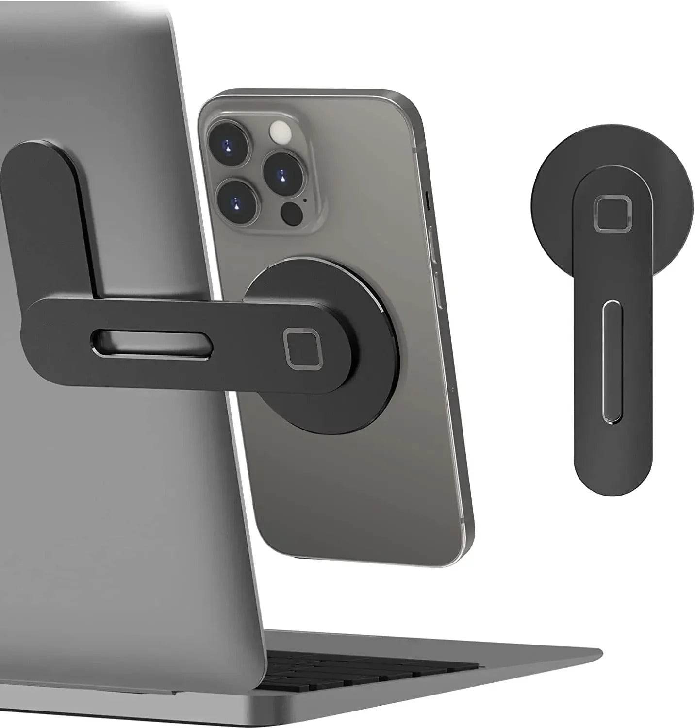 Foldable Magnetic Laptop Phone Holder – Aluminum Side Mount Clip