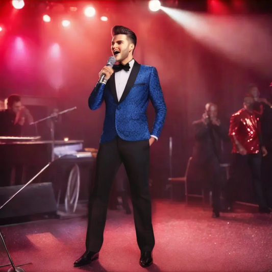 Ensemble de costume de soirée chic bleu foncé pour homme