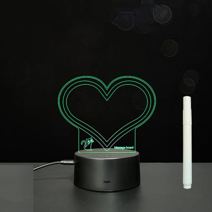 Tableau de messages manuscrits en acrylique 3D avec lumière LED