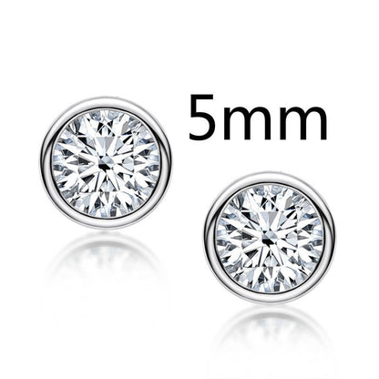 Celestial Sparkle™ | Personalized 925 Sterling Silver Moissanite Studs (0.5–2 Carat)