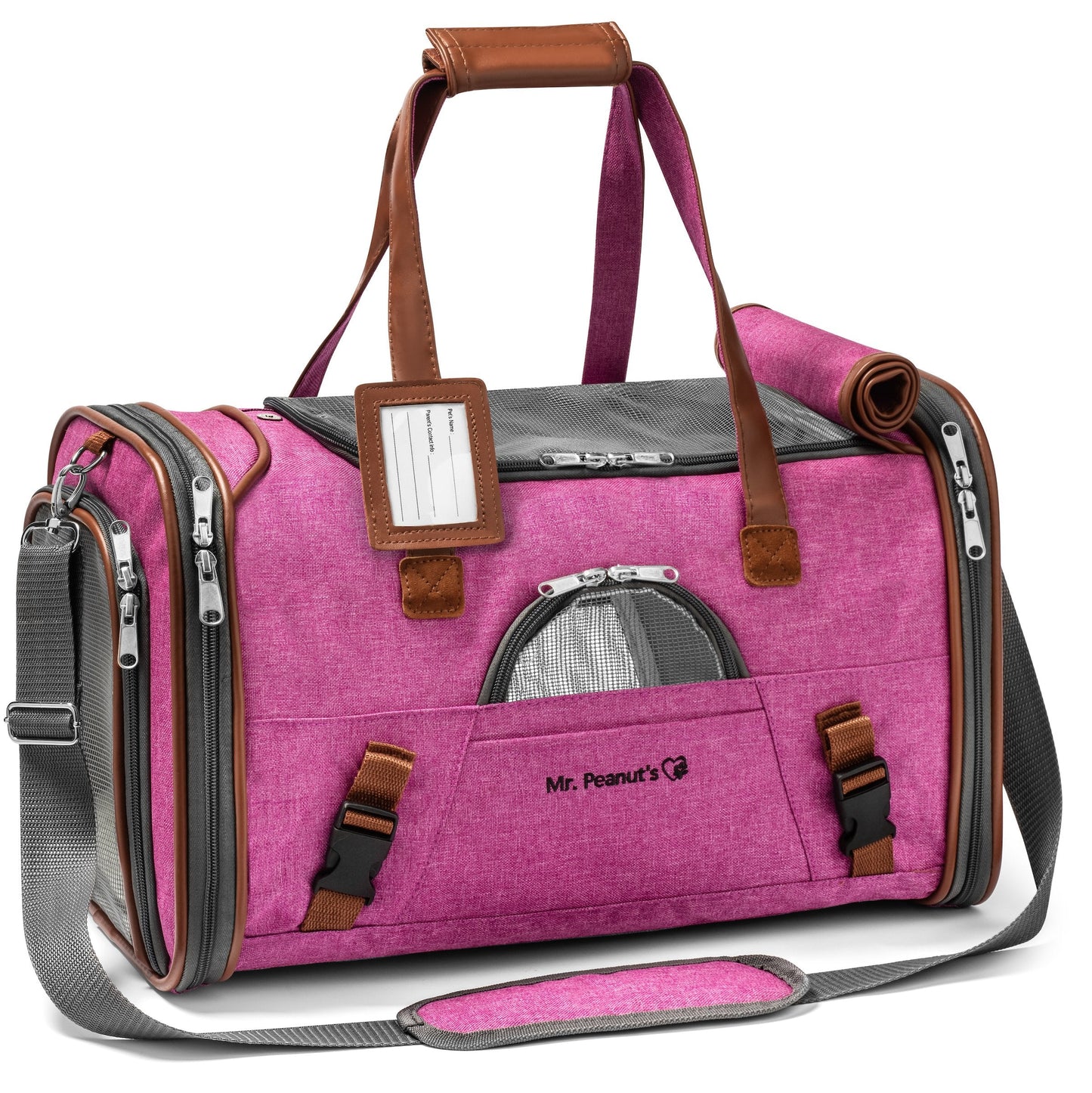 Sac de transport pour animaux de compagnie de taille standard, homologué pour les compagnies aériennes, série Or, par Mr. Peanut