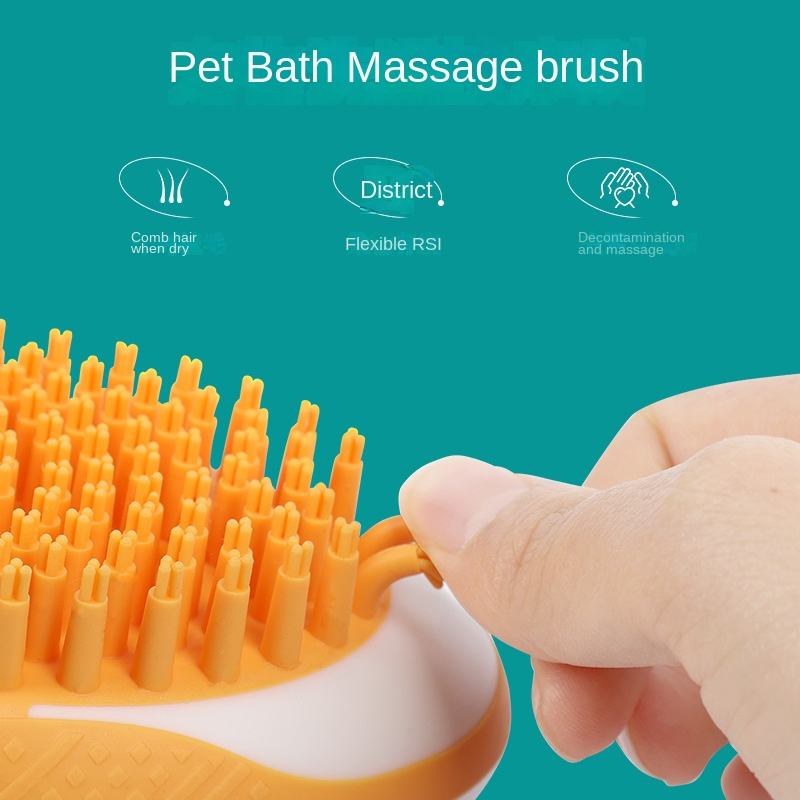 Brosse de bain 2 en 1 pour chien et chat, peigne de massage SPA pour animaux, en silicone souple, pour toilettage sous la douche, outil de nettoyage pour chien, produits pour animaux de compagnie