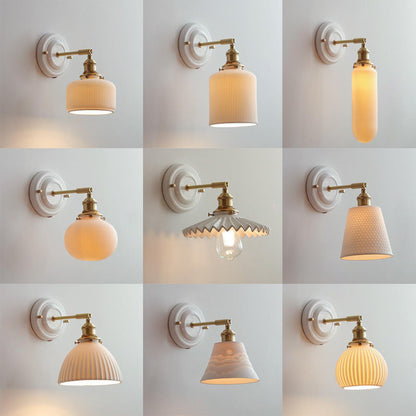 Vintage Japanese Ceramic Wall Lamp