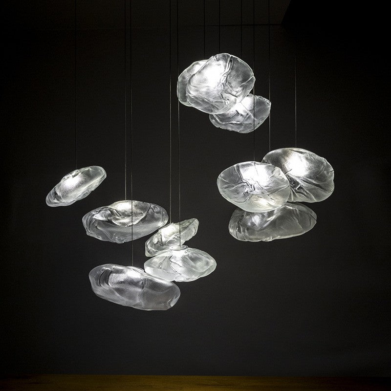 Lámpara de araña decorativa de cristal posmoderna de lujo ligero