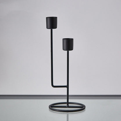 Iron Art Perforated Candlestick Table Decoration Candlelight Dinner Props