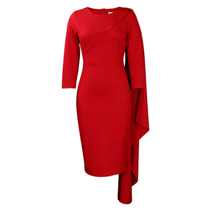 Nouvelle robe de style européen et américain, pure couleur, colis hanche, grande taille africaine