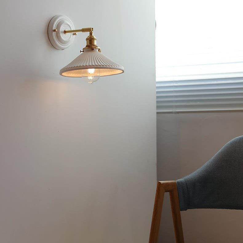 Vintage Japanese Ceramic Wall Lamp
