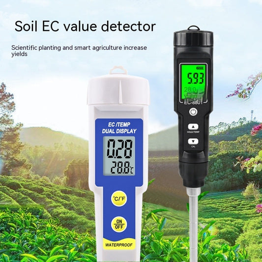 Termómetro Medidor de Conductividad del Suelo Calidad del Agua Instrumento para Cultivo Hidropónico
