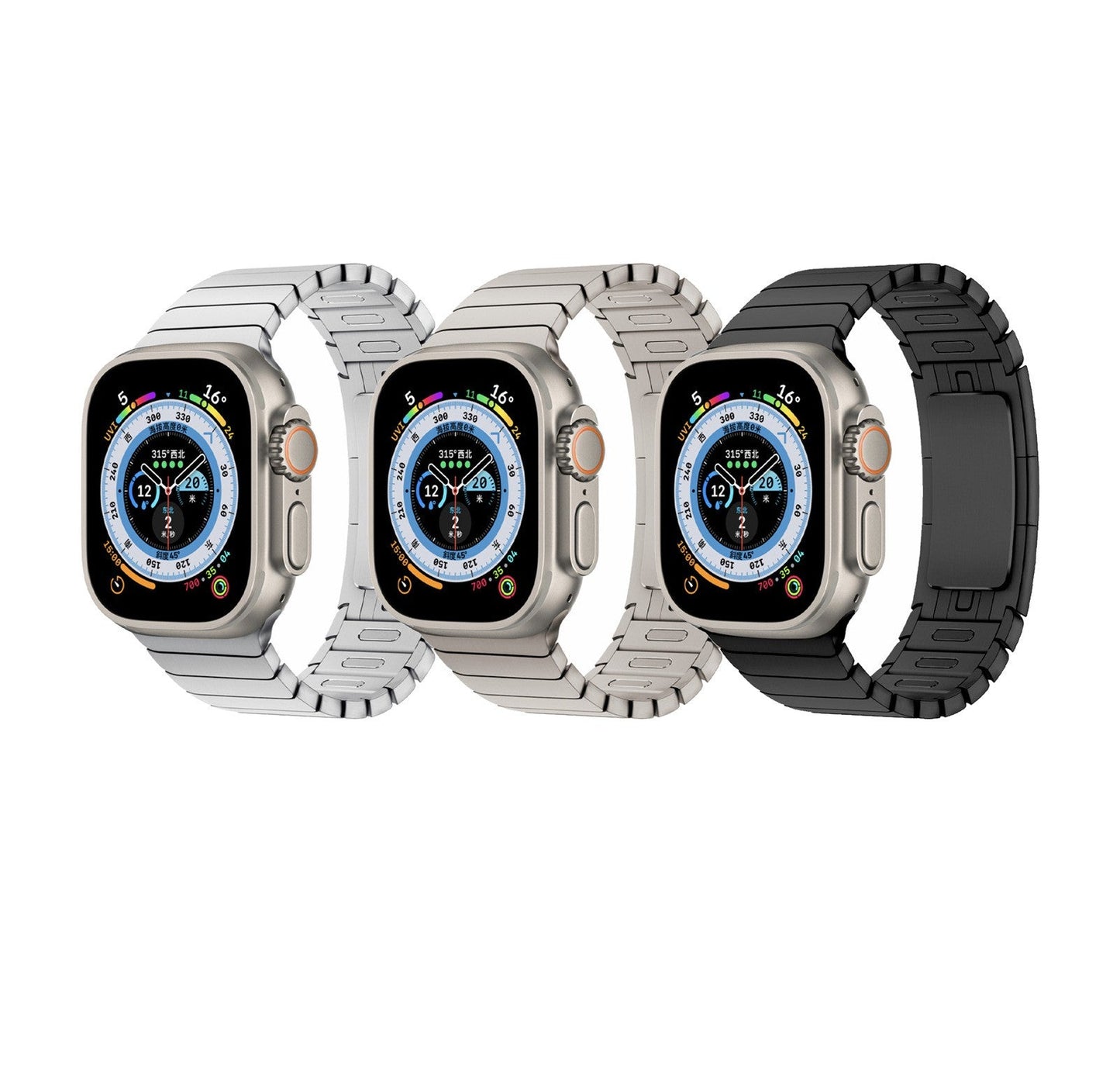 Compatible avec le bracelet en acier inoxydable Smartwatch 8, boucle à nœud, bracelet de montre en métal IWatch