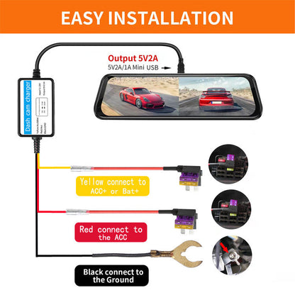 Car Step-down Wire Three-core Cable Stream Media Driving Recorder Power Cord