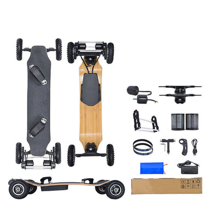 Patinete eléctrico con suspensión independiente y absorción de impactos
