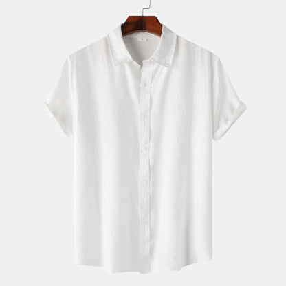 Teenagers Solid Color Short-sleeved Lapel Shirt Top