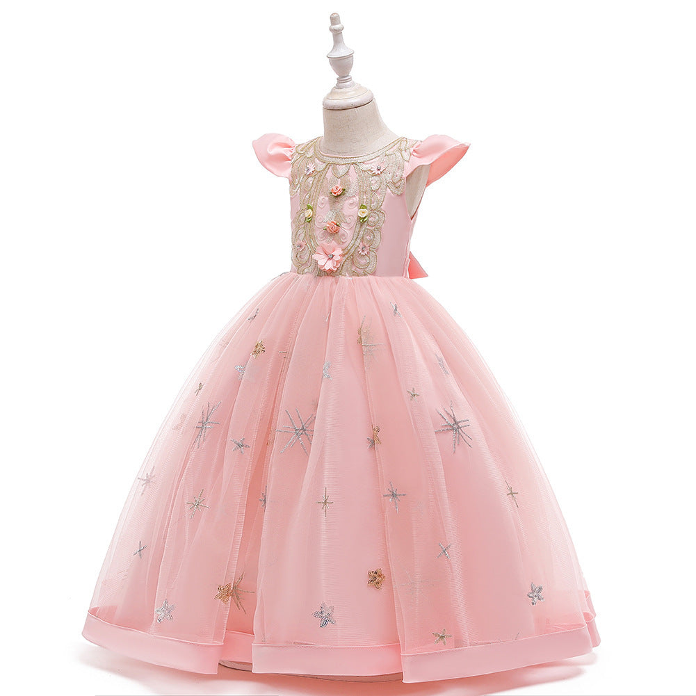 Banquet Evening Dress Girl Princess Tutu Little Host Performance Costume
