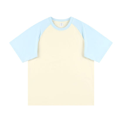 Summer 230g Contrast Color Raglan Sleeve T-shirt Men