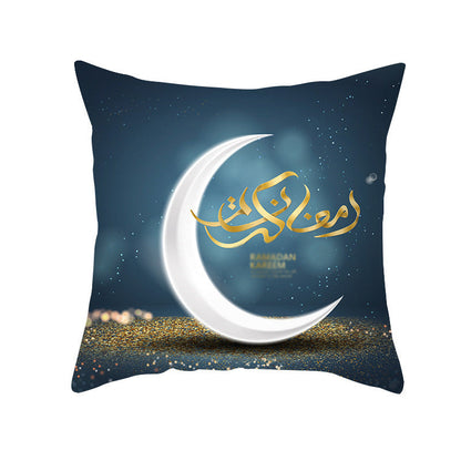Home Fashion National Style Peach Skin Velvet Printed Cushion Cover