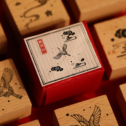 Set de sceaux en bois Mr. Paper, Série Huahegui, Matériel de papeterie pour carnet DIY Impression